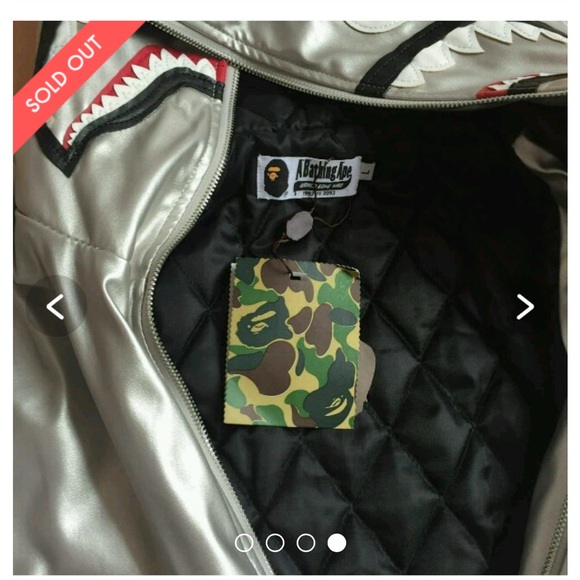 A Bathing Ape Quilted warm Winter Shark Skin Winter Jacket with original tags XL - Picture 6 of 14